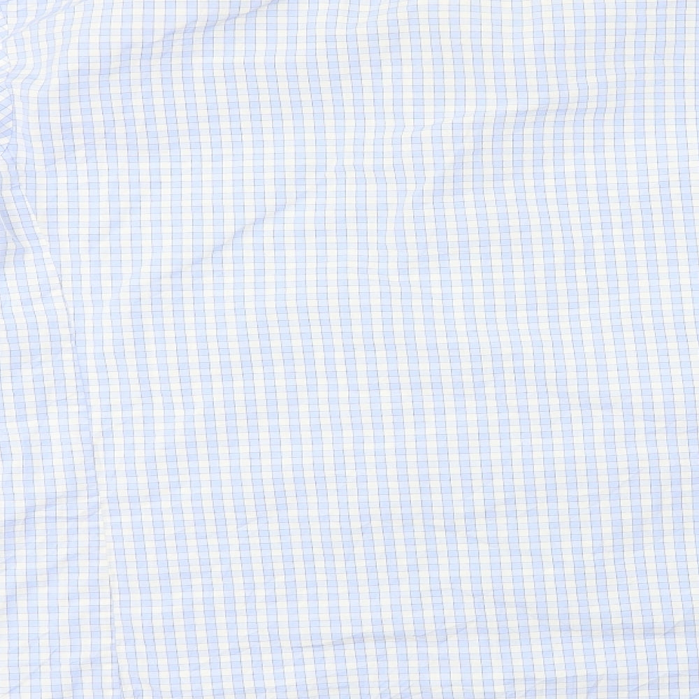 PINK  Mens Blue Check   Dress Shirt Size L
