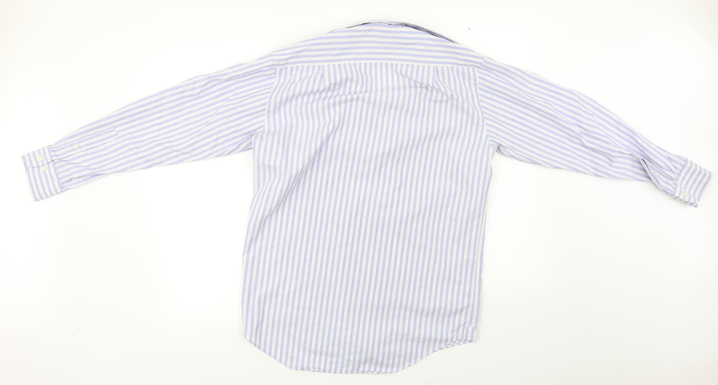 Marks and Spencer  Mens Blue Striped   Dress Shirt Size M