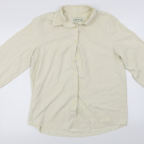 Orvis Womens Ivory   Basic Button-Up Size M