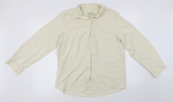 Orvis Womens Ivory Basic Button-Up Size M