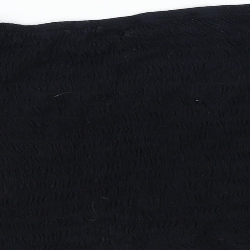 Primark  Womens Black Floral  Cropped T-Shirt Size 14
