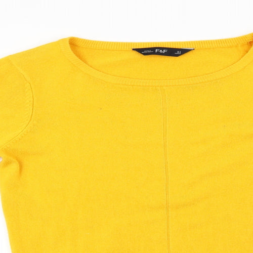 F&F  Womens Yellow   Pullover Jumper Size 6