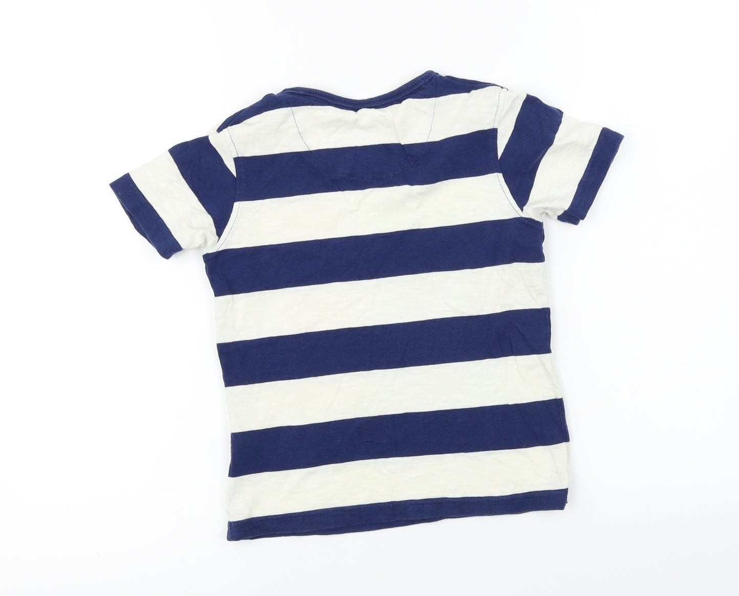 Marks and Spencer  Boys Ivory Striped  Basic T-Shirt Size 4-5 Years