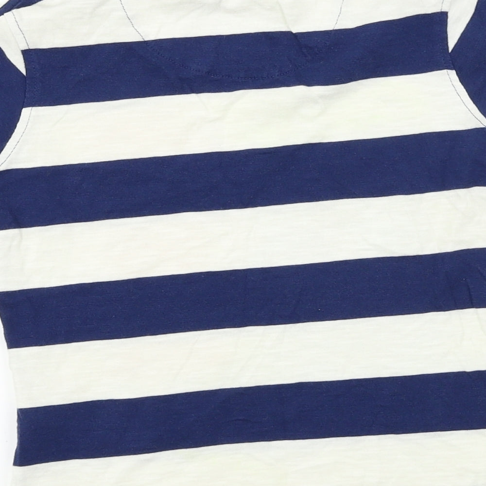 Marks and Spencer  Boys Ivory Striped  Basic T-Shirt Size 4-5 Years