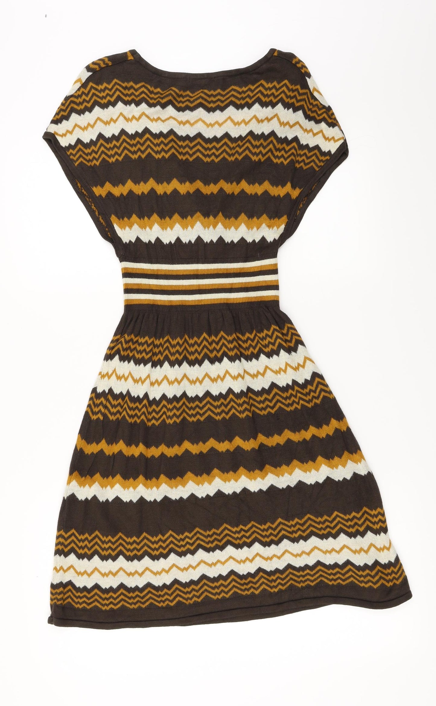 H&M  Womens Brown Herringbone  A-Line  Size S