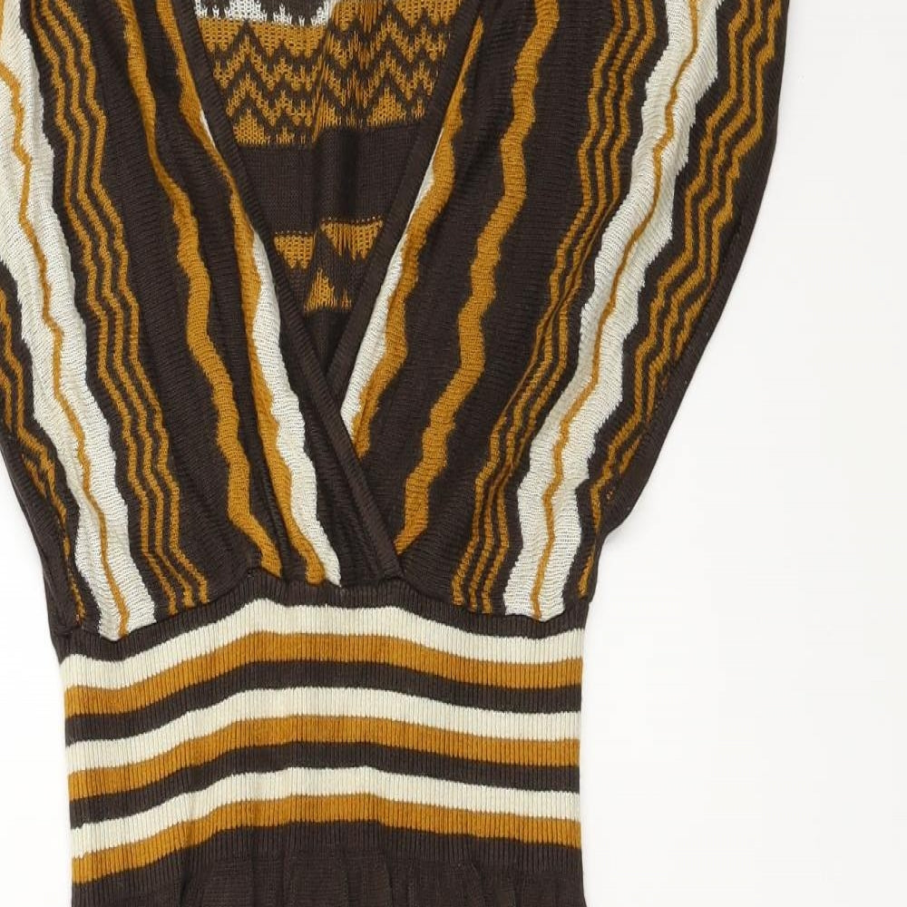 H&M  Womens Brown Herringbone  A-Line  Size S