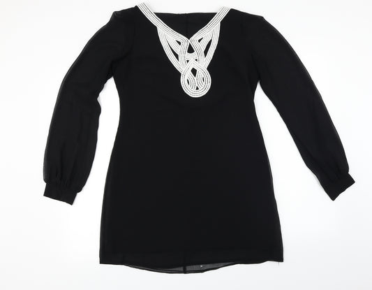 Front view of F&F women’s black basic blouse, size UK 10