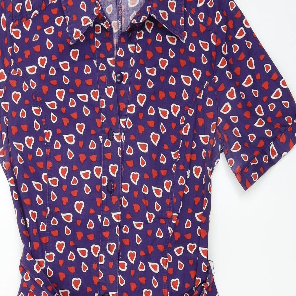 H&M  Womens Purple Animal Print  A-Line  Size 10