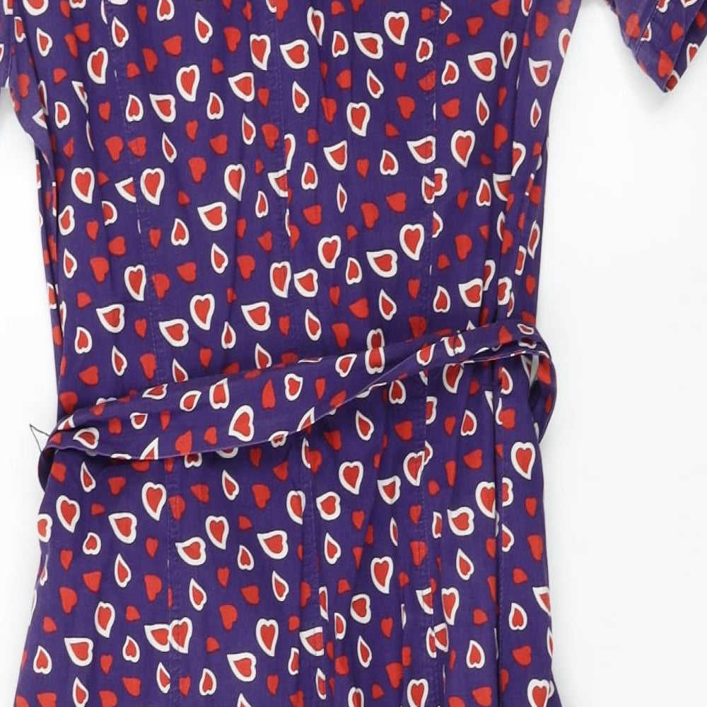 H&M  Womens Purple Animal Print  A-Line  Size 10