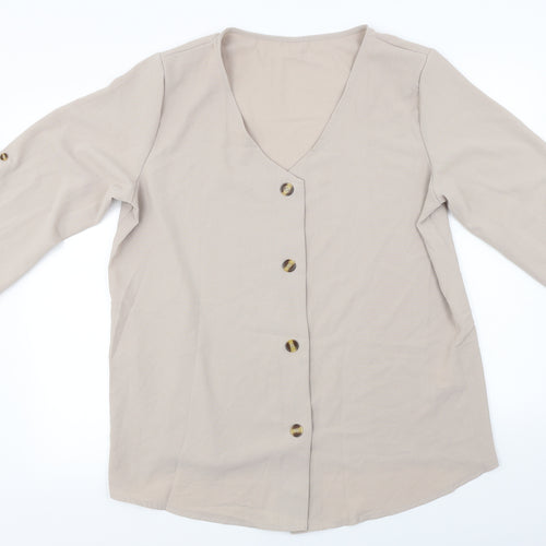 Preworn  Womens Beige   Basic Blouse Size 2XL