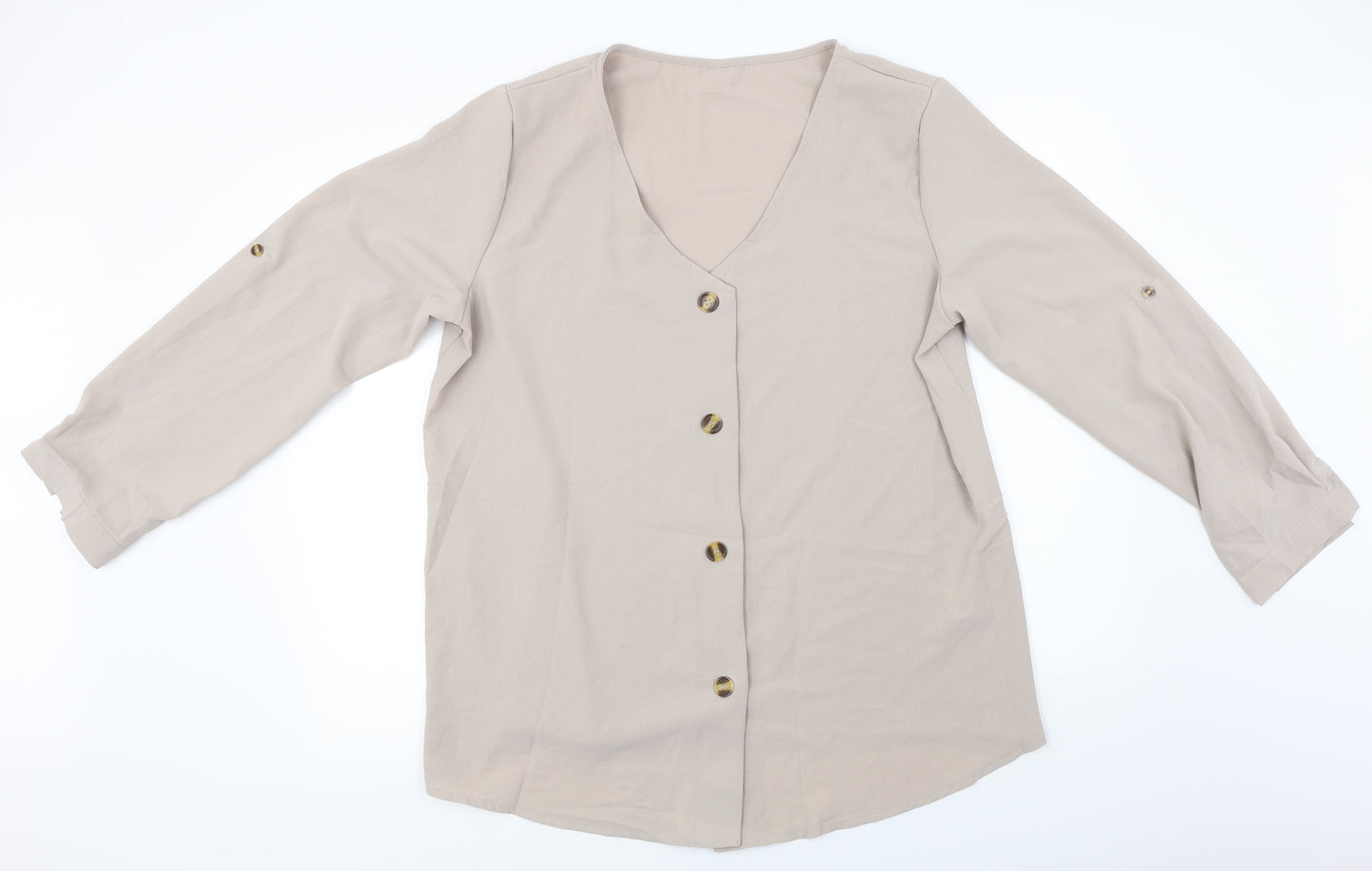 Preworn  Womens Beige   Basic Blouse Size 2XL
