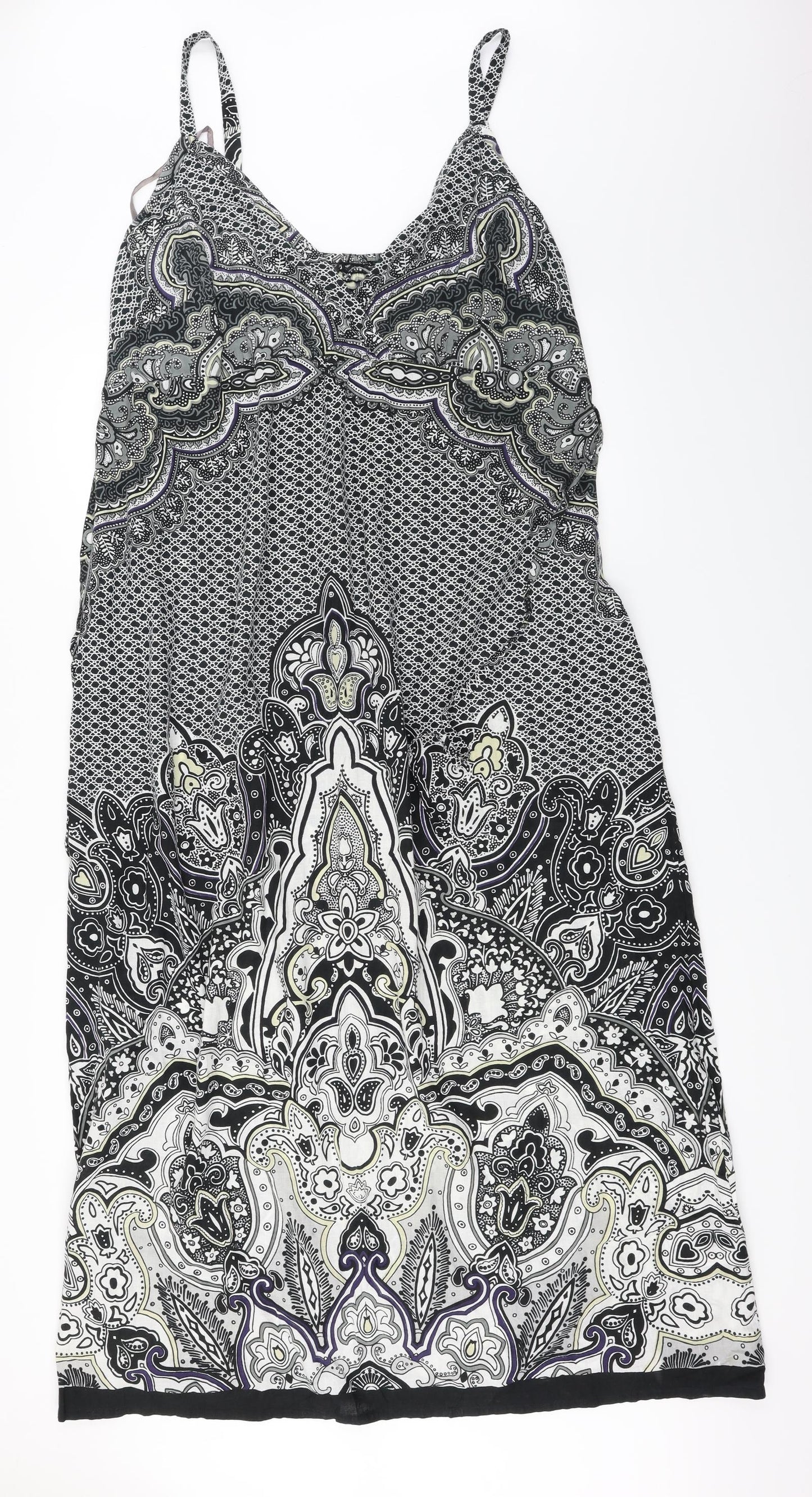 Per Una  Womens Black Floral  A-Line  Size 16