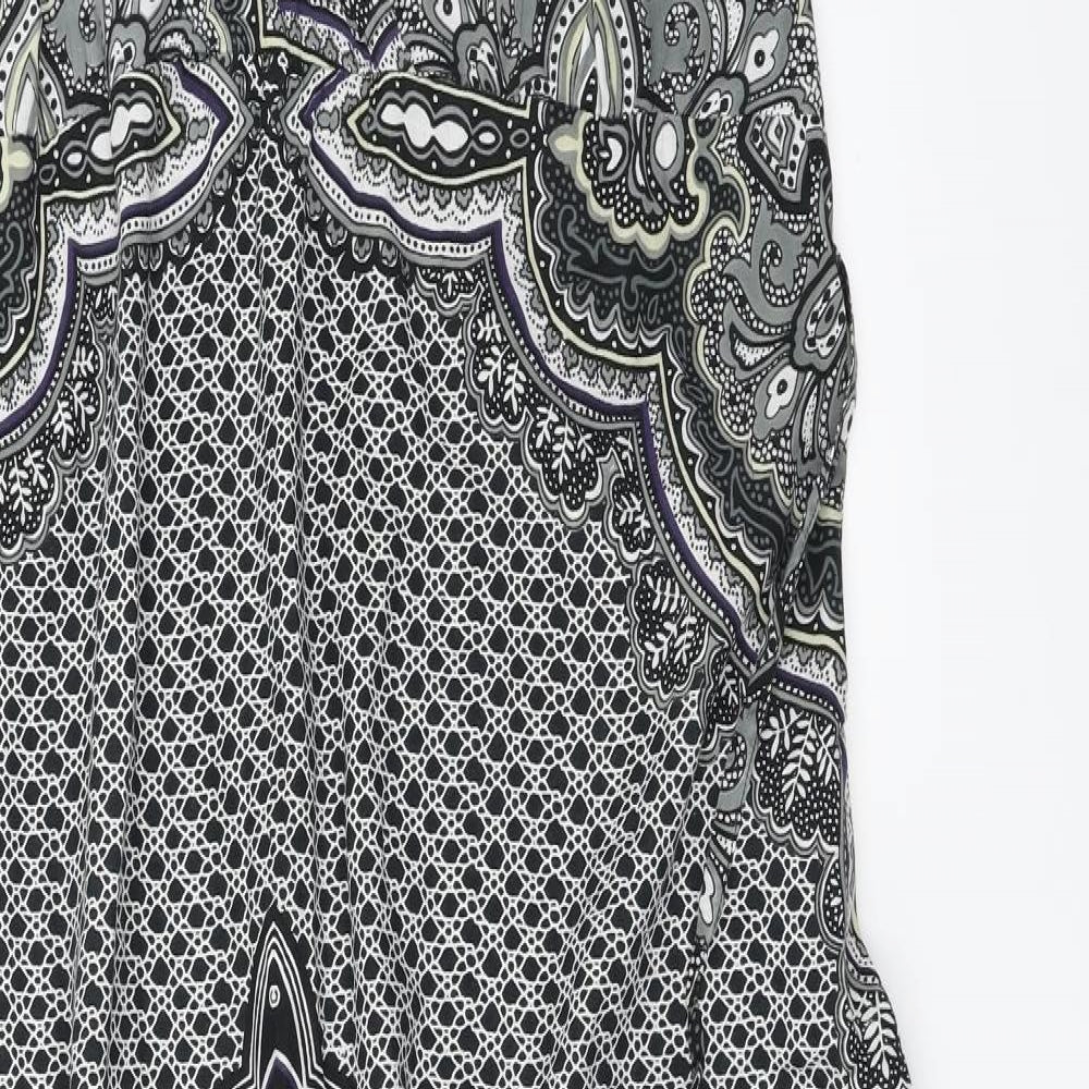 Per Una  Womens Black Floral  A-Line  Size 16