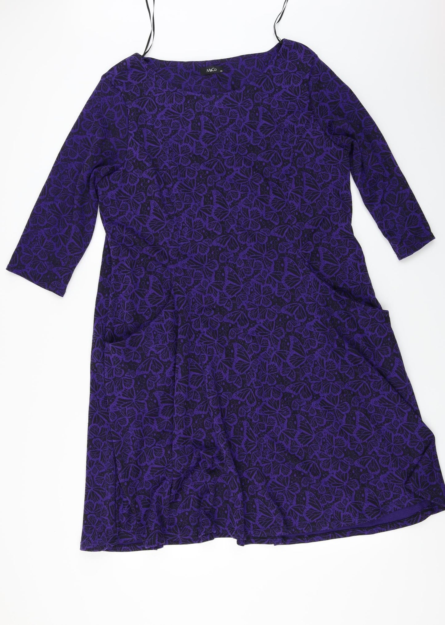 M&Co  Womens Purple Floral  A-Line  Size 20