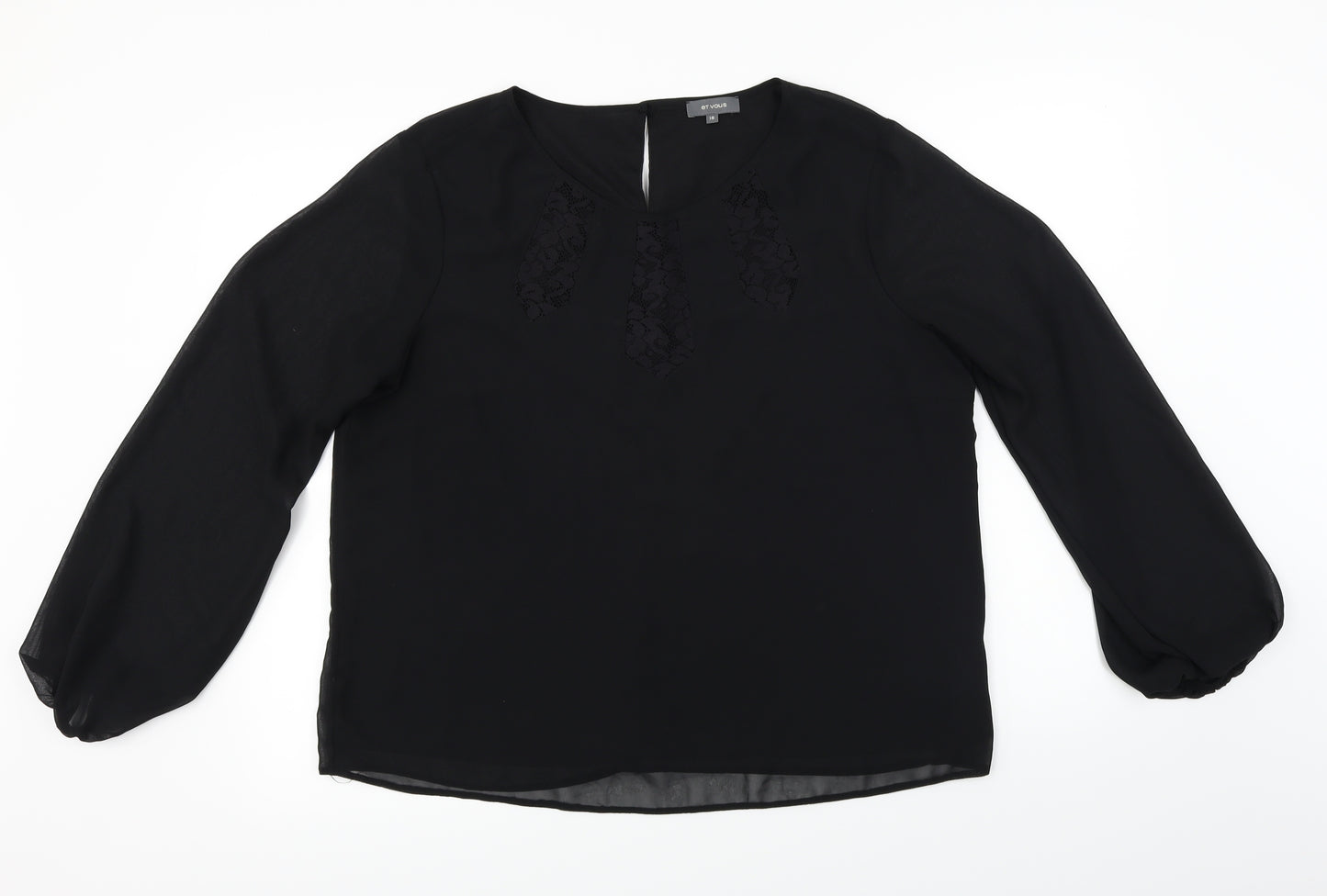 Et Vous  Womens Black   Basic Blouse Size 18