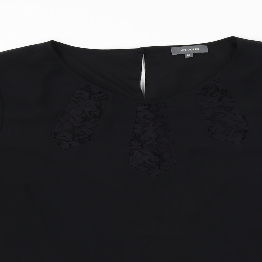 Et Vous  Womens Black   Basic Blouse Size 18