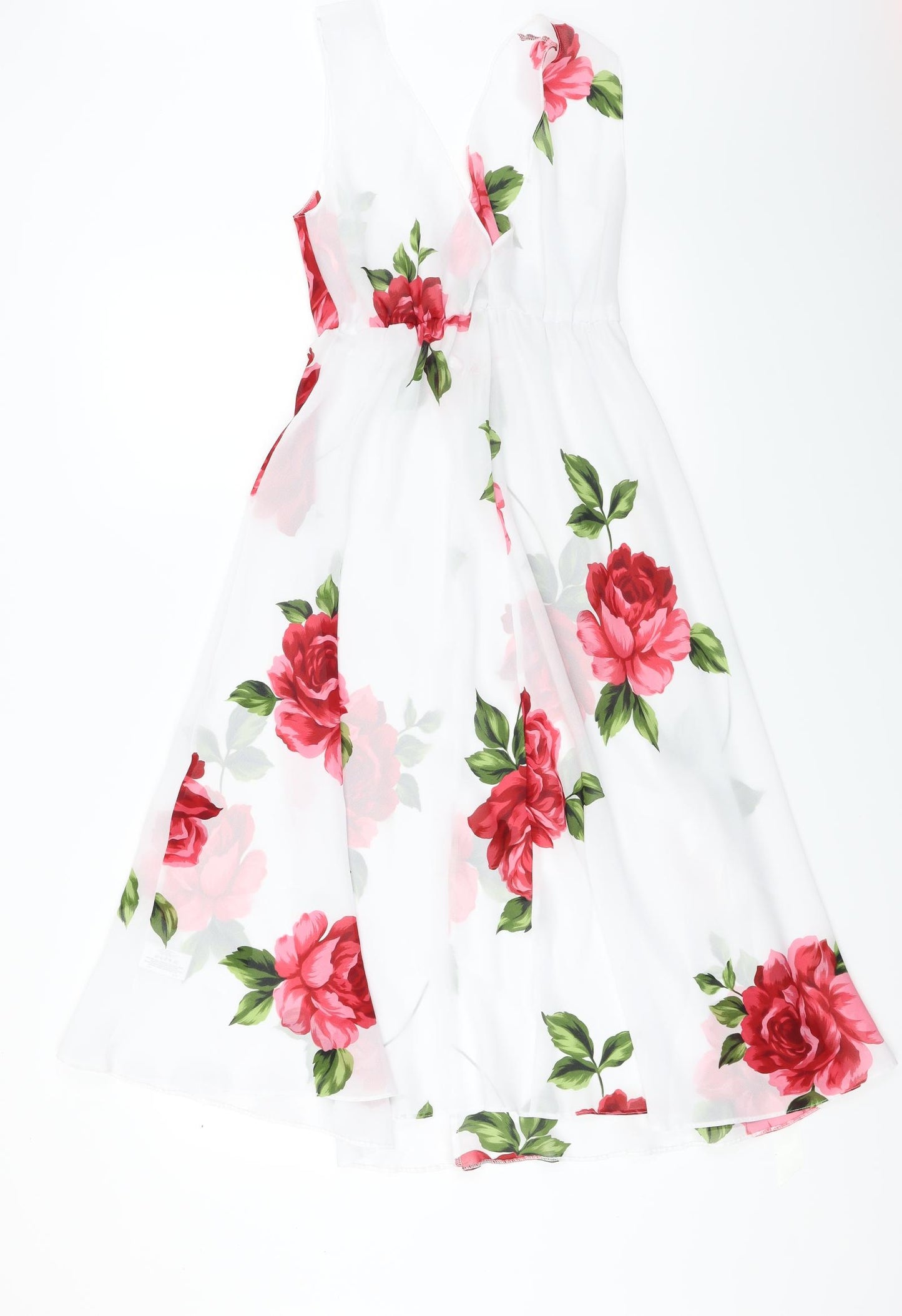 kitkit Womens White Floral  A-Line  Size 10