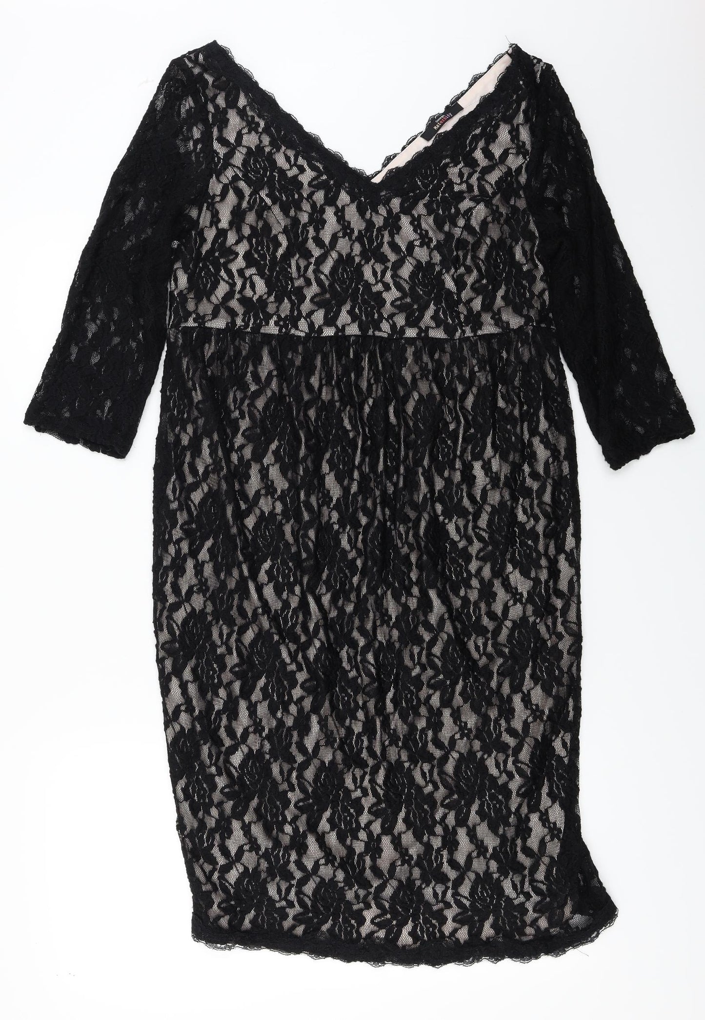 George  Womens Black Floral  A-Line  Size 14