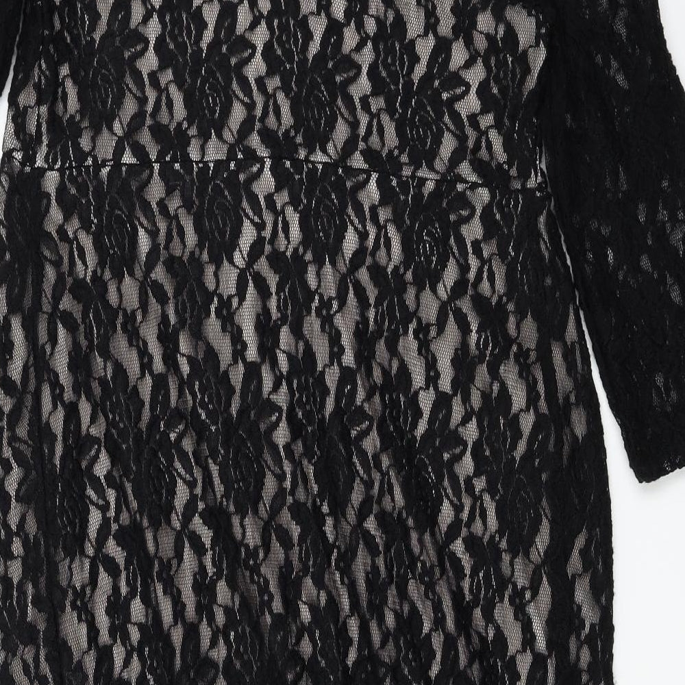 George  Womens Black Floral  A-Line  Size 14