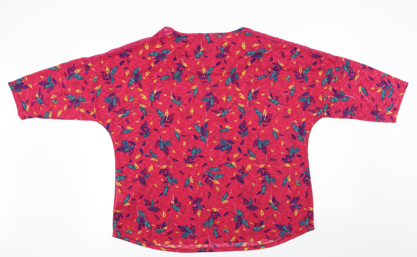Marks and Spencer Womens Pink Floral  Basic T-Shirt Size 20
