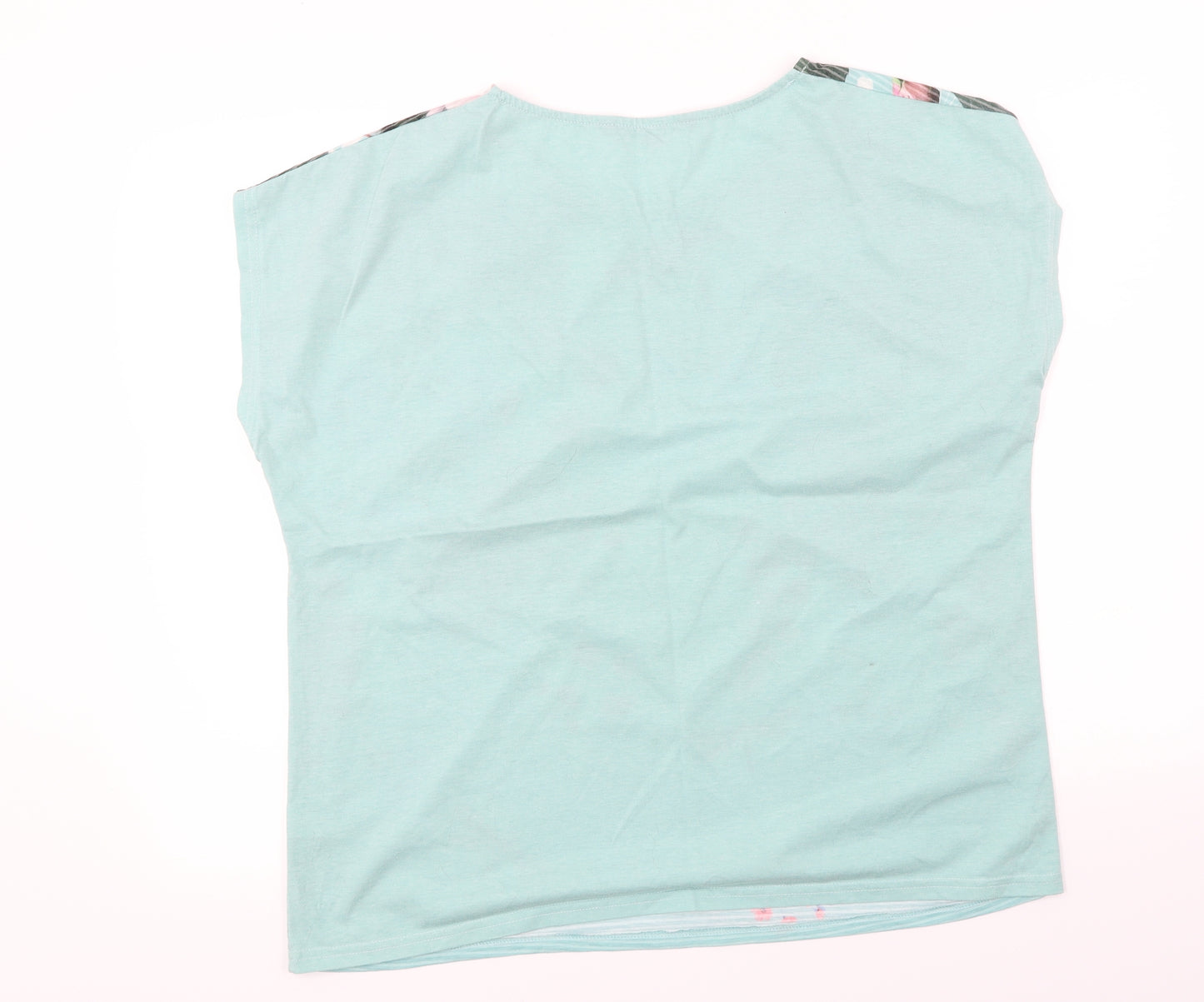 Bonmarché  Womens Green Floral  Basic T-Shirt Size 18
