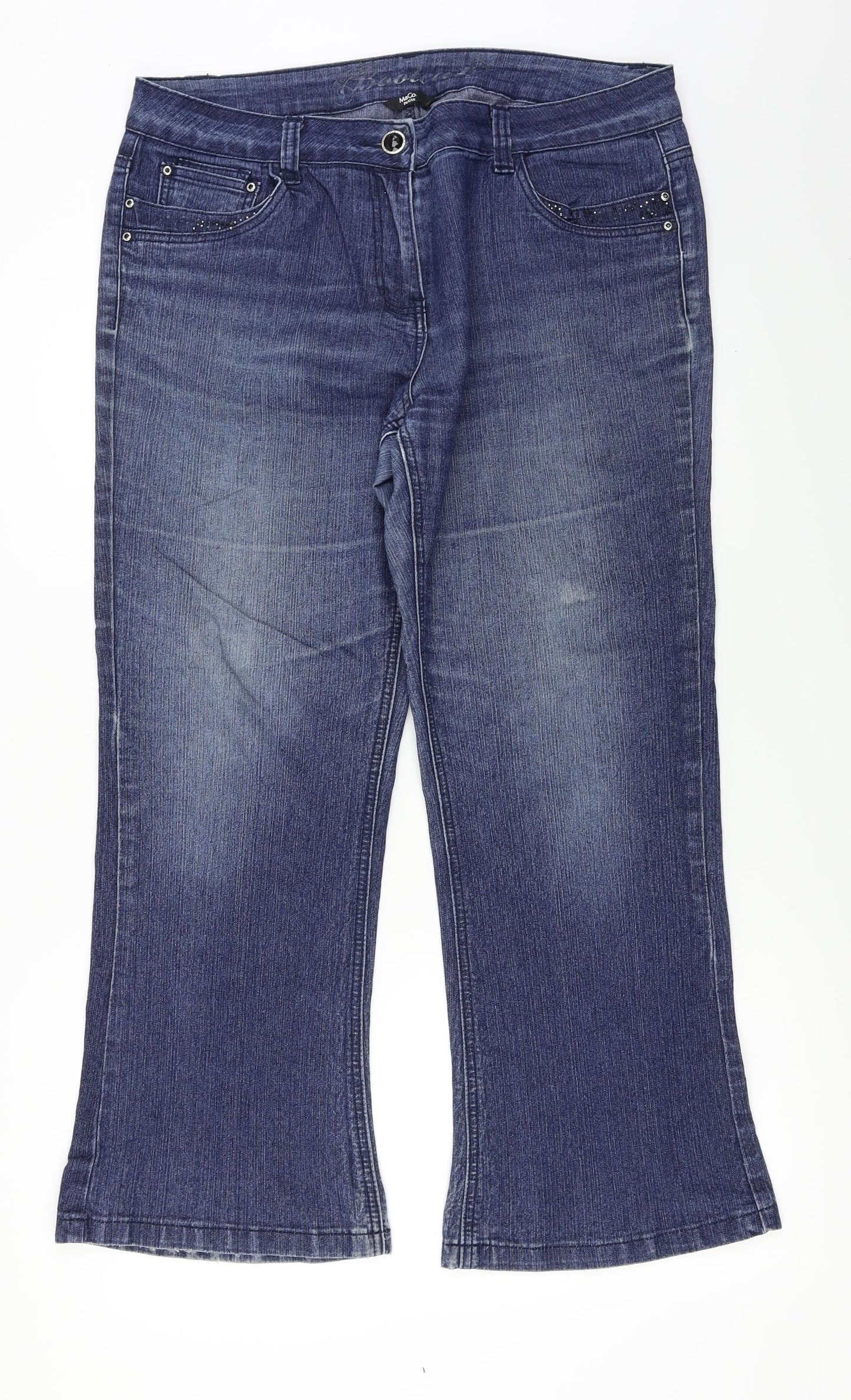 M&Co Womens Blue   Straight Jeans Size 16 L25 in