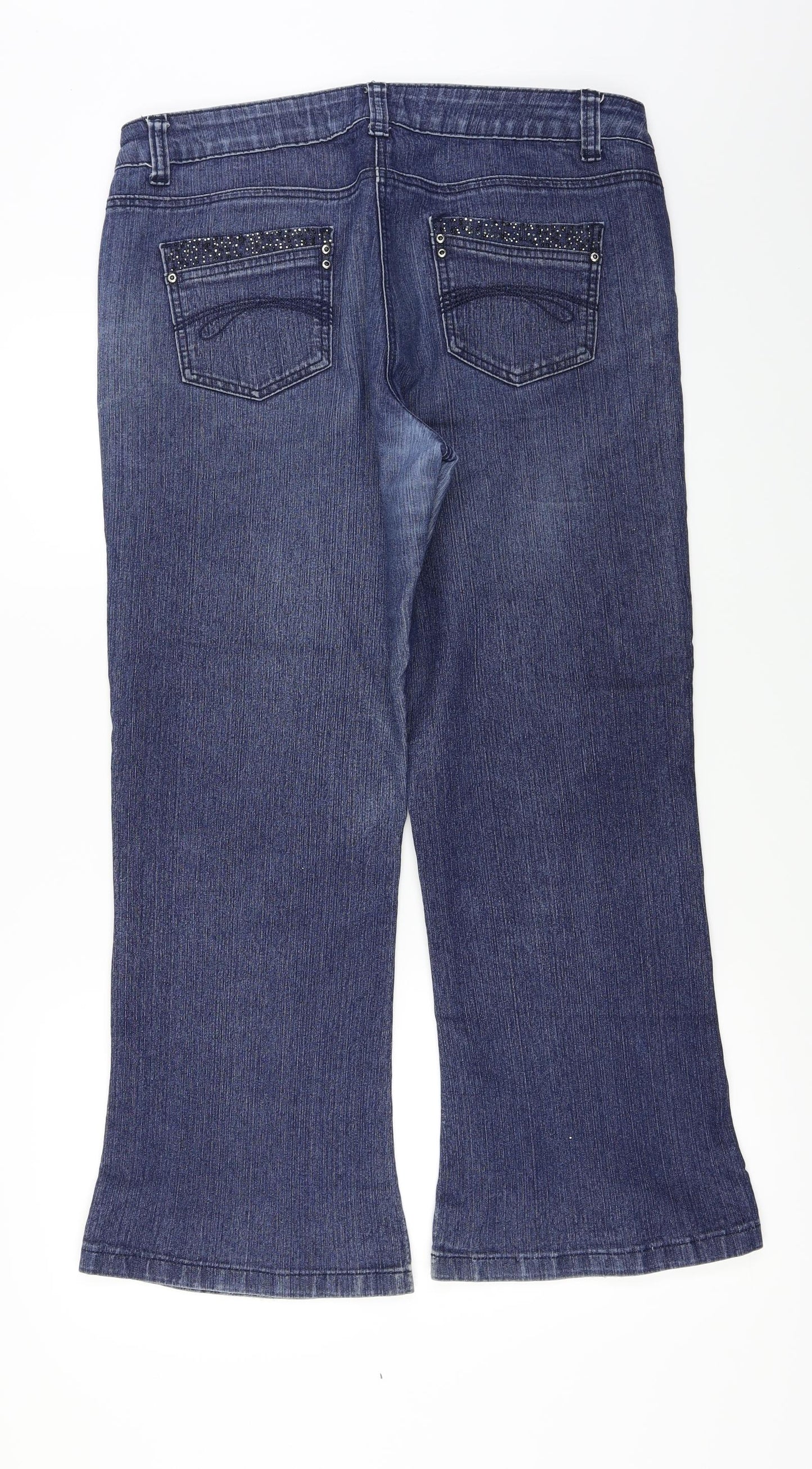 M&Co Womens Blue   Straight Jeans Size 16 L25 in