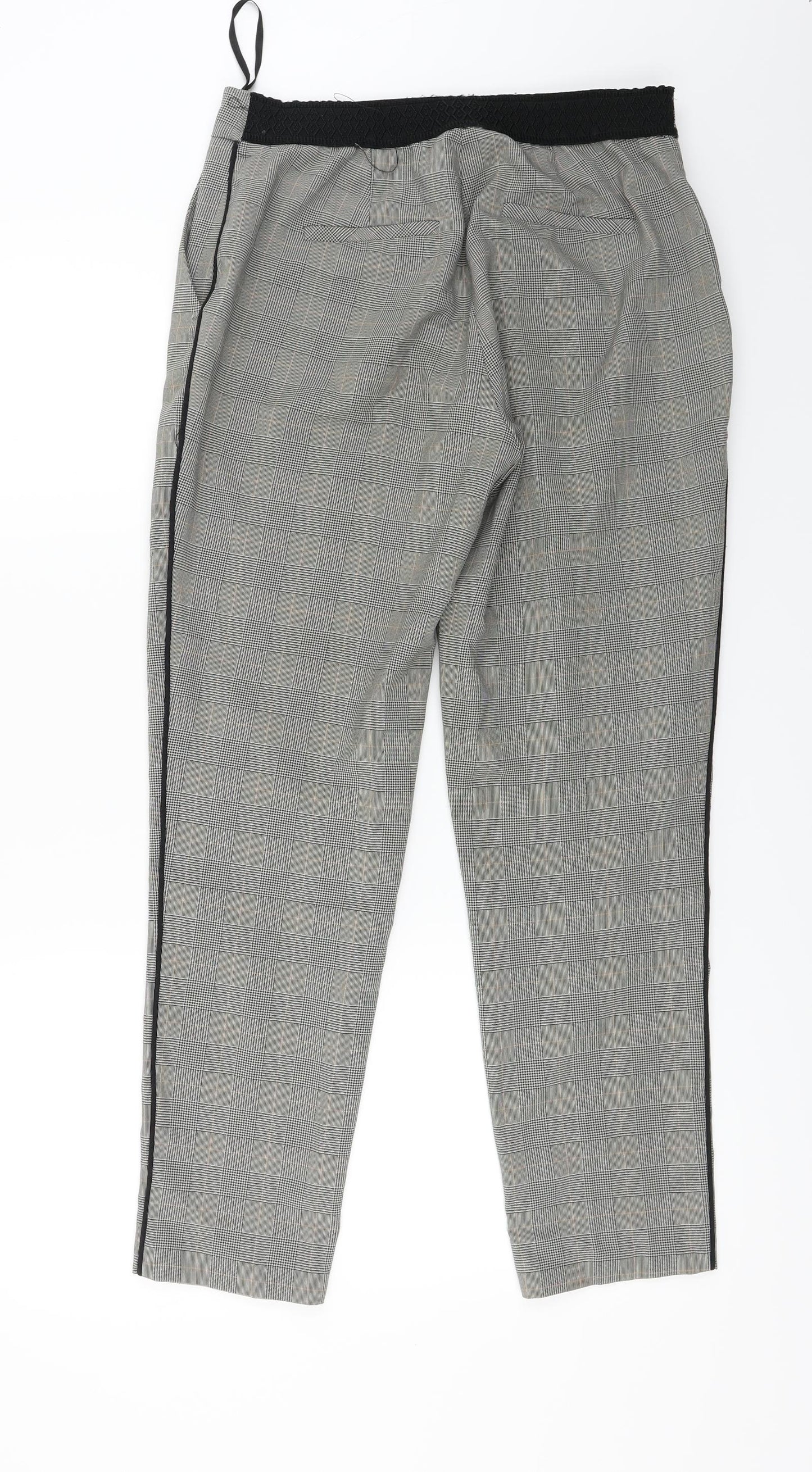 Nutmeg  Womens Grey Check  Trousers  Size 10 L25 in