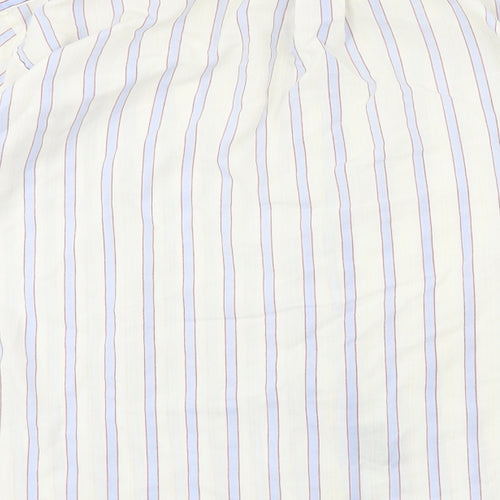 M2M  Mens Ivory Striped   Button-Up Size L