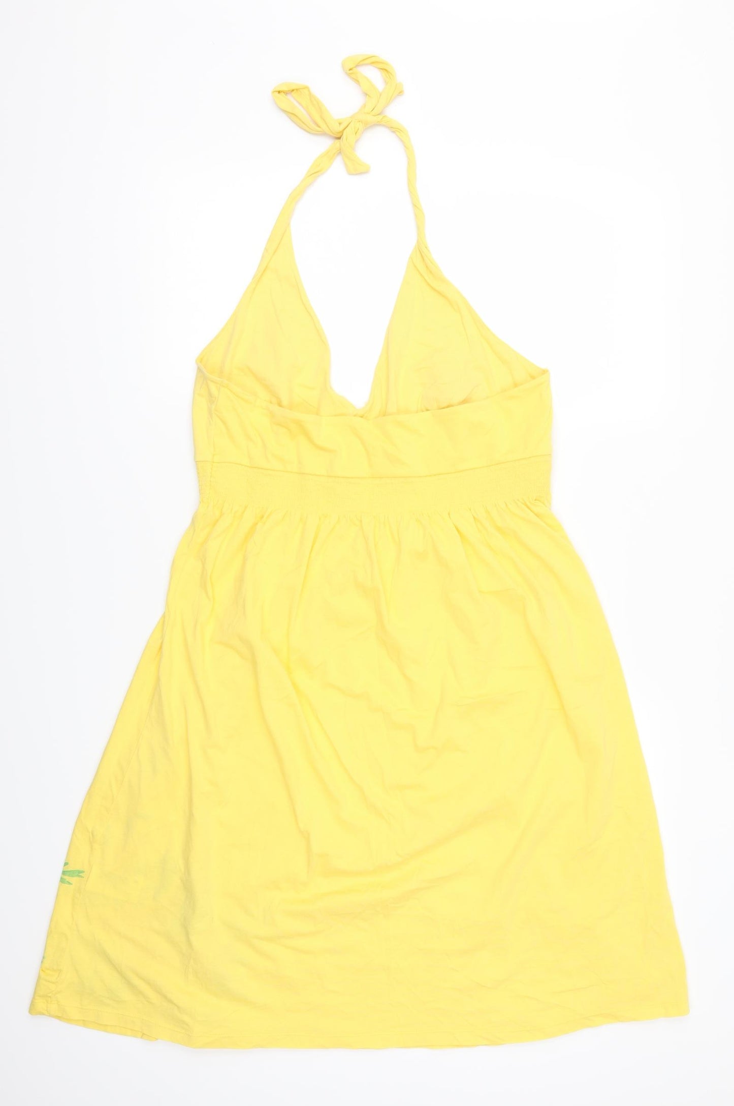 H&M Womens Yellow Floral  Skater Dress  Size L