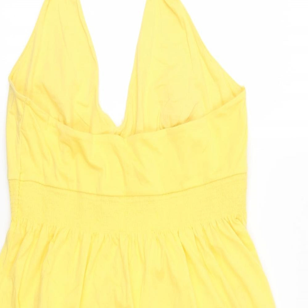H&M Womens Yellow Floral  Skater Dress  Size L