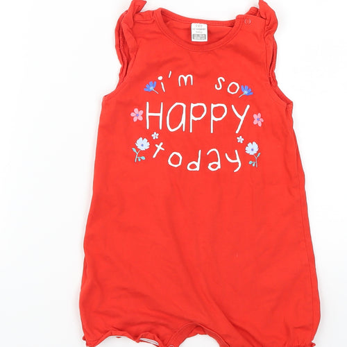 LC Waikiki Girls Red   Babygrow One-Piece Size 12-18 Months  - I'm So Happy Today