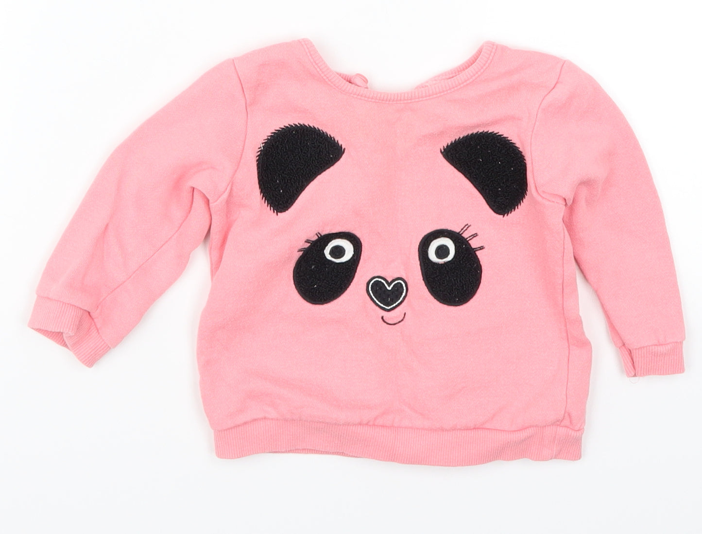 George Girls Pink   Basic T-Shirt Size 6-9 Months  - Panda