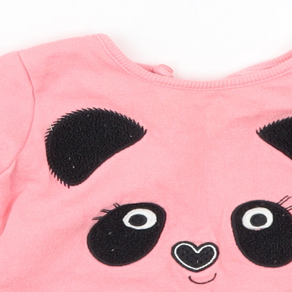 George Girls Pink   Basic T-Shirt Size 6-9 Months  - Panda