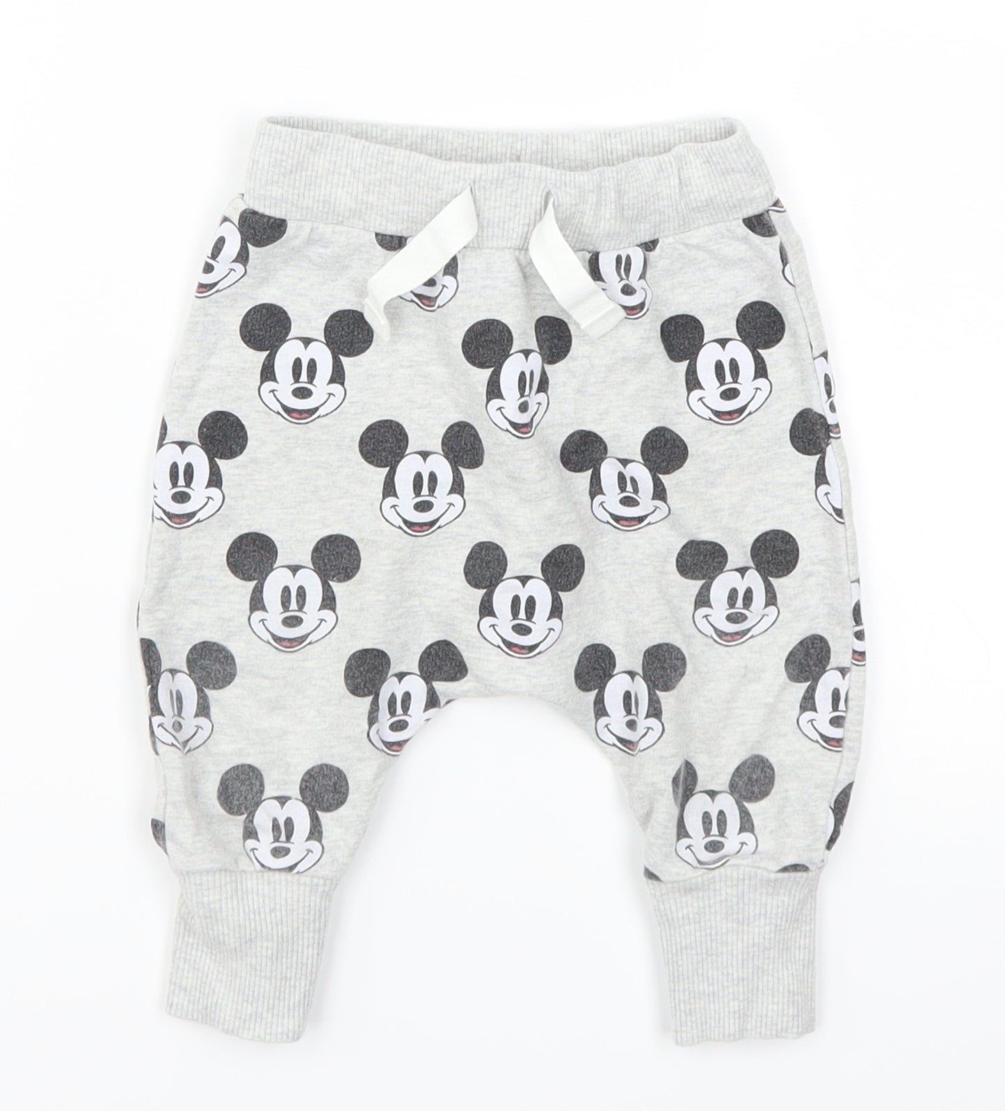 NEXT Boys Grey Geometric  Sweatpants Trousers Size 6-9 Months  - Mickey Mouse