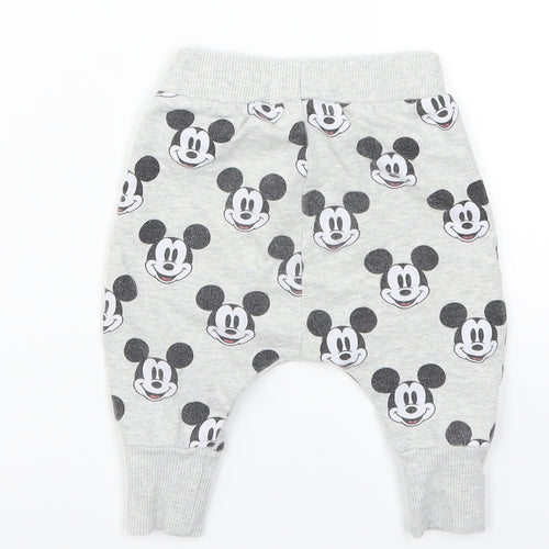 NEXT Boys Grey Geometric  Sweatpants Trousers Size 6-9 Months  - Mickey Mouse