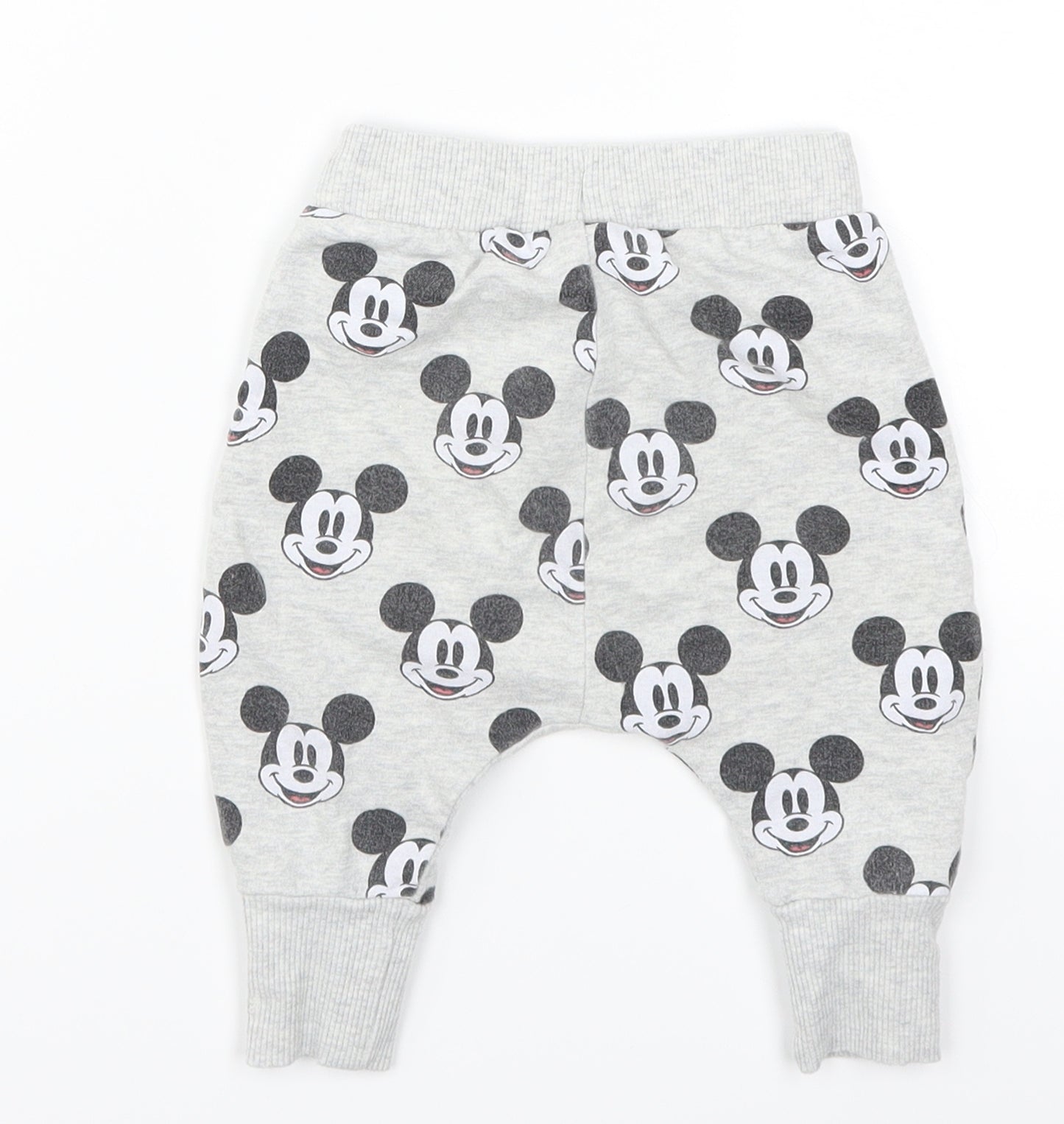 NEXT Boys Grey Geometric  Sweatpants Trousers Size 6-9 Months  - Mickey Mouse