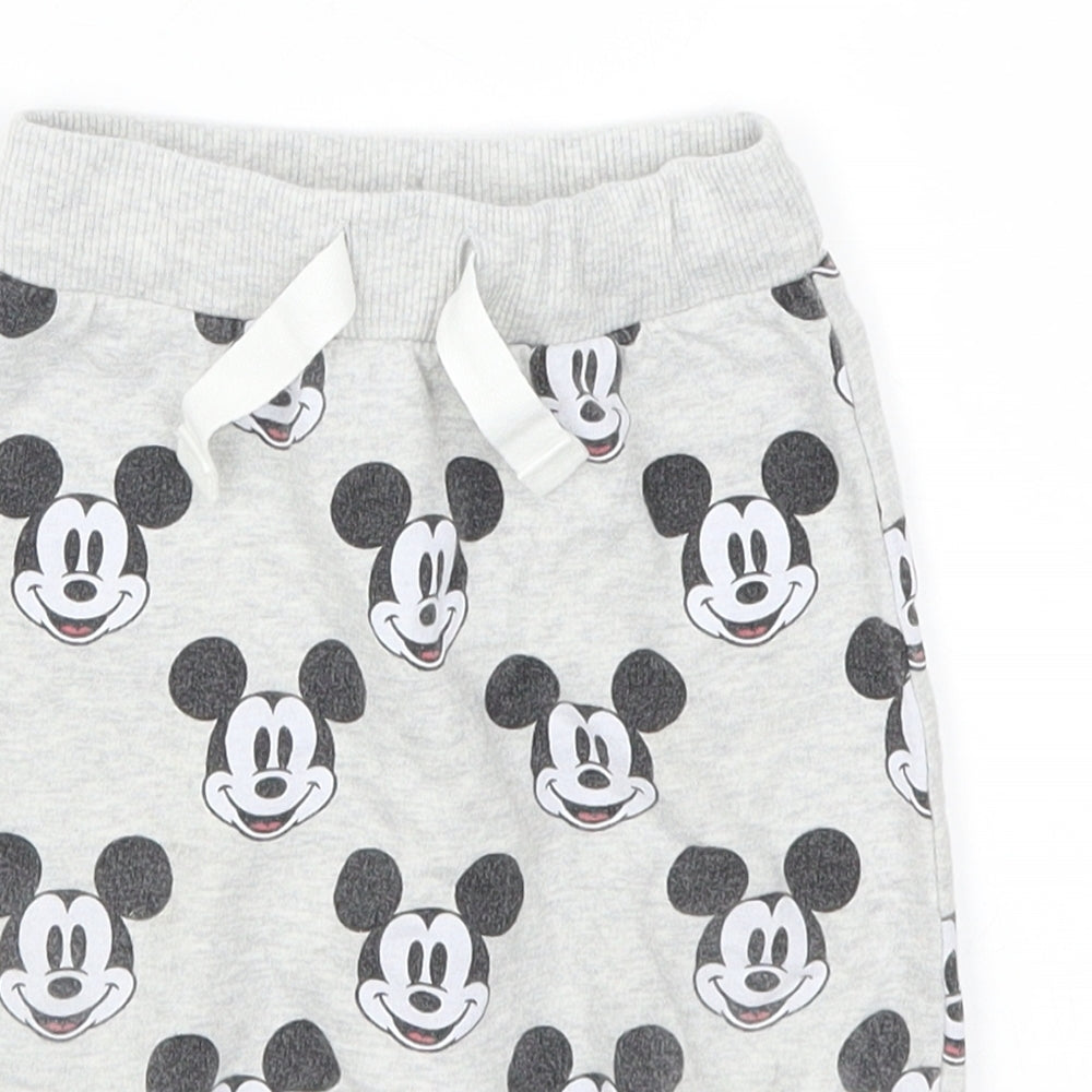 NEXT Boys Grey Geometric  Sweatpants Trousers Size 6-9 Months  - Mickey Mouse