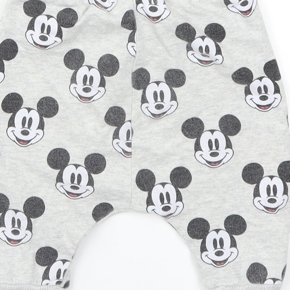 NEXT Boys Grey Geometric  Sweatpants Trousers Size 6-9 Months  - Mickey Mouse