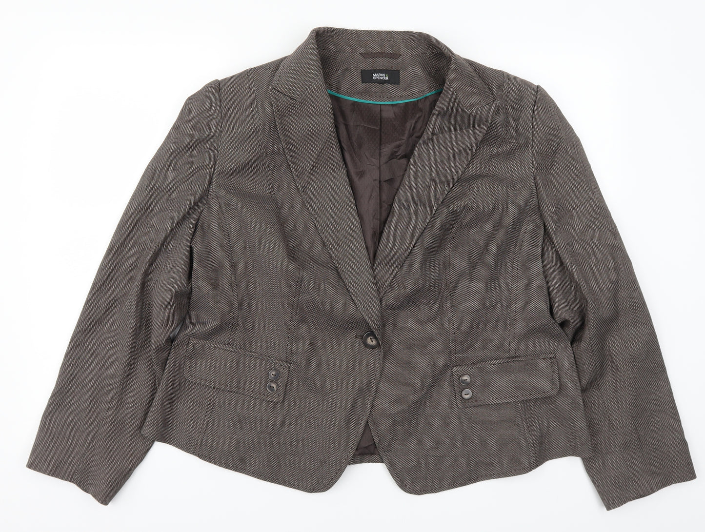 Marks and Spencer Womens Brown   Jacket Suit Jacket Size 20