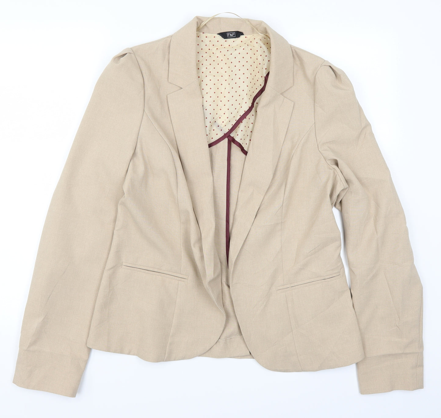 F&F Womens Beige   Jacket Blazer Size 14
