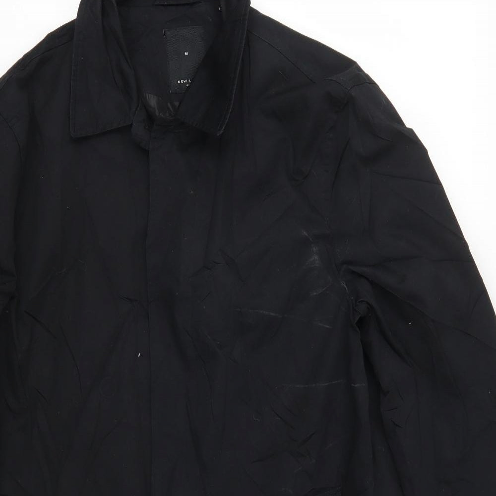 New Look Mens Black   Overcoat Coat Size M