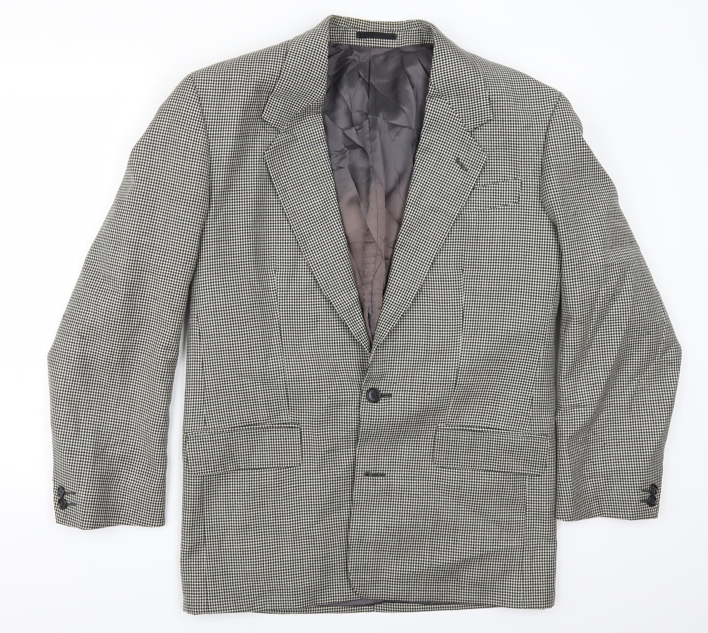 NEXT Mens Grey Houndstooth  Jacket Suit Jacket Size S