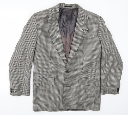 Front view of Next men’s grey houndstooth jacket suit jacket, size S