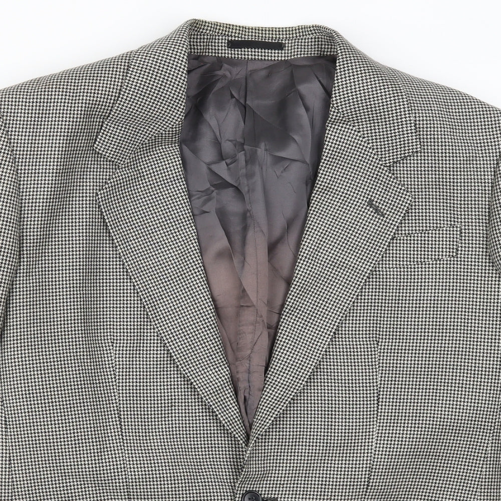 NEXT Mens Grey Houndstooth  Jacket Suit Jacket Size S
