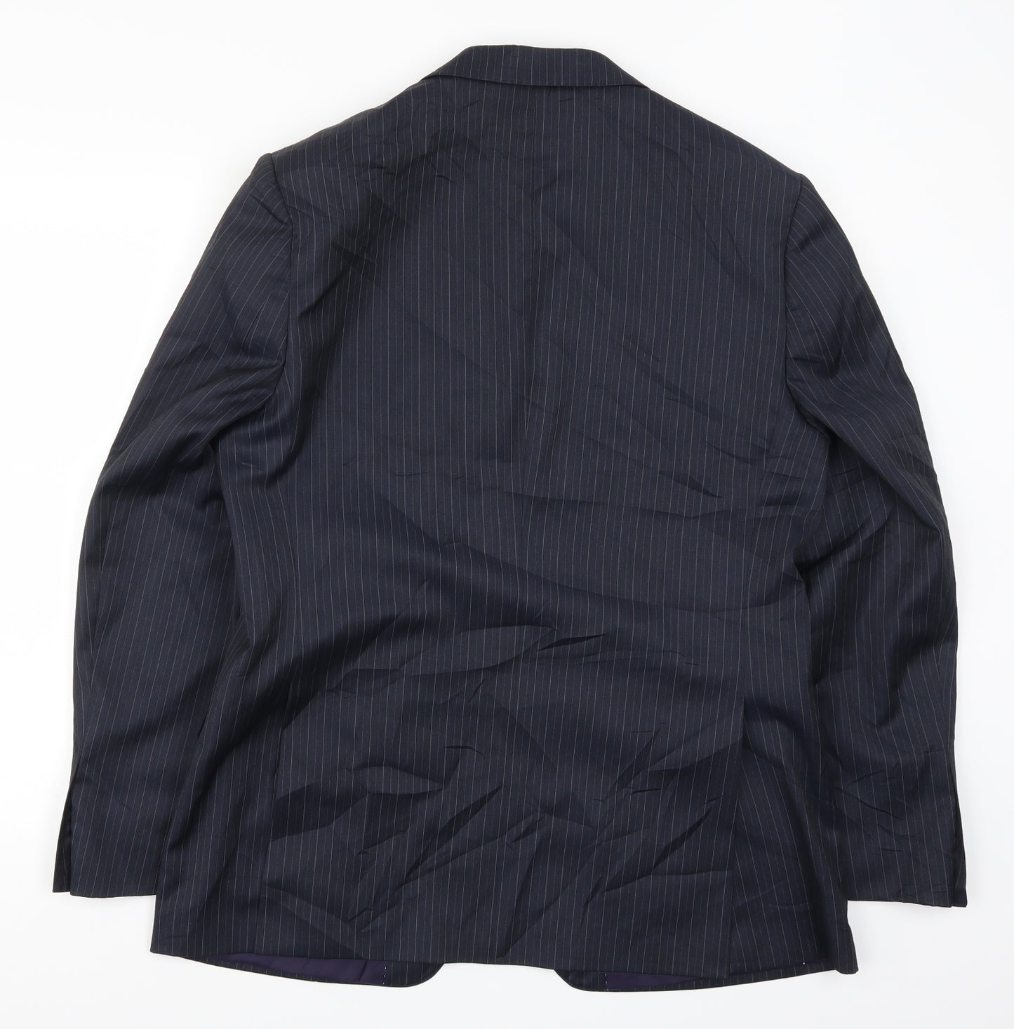Daniel Hetcher Mens Blue Striped  Jacket Suit Jacket Size 40
