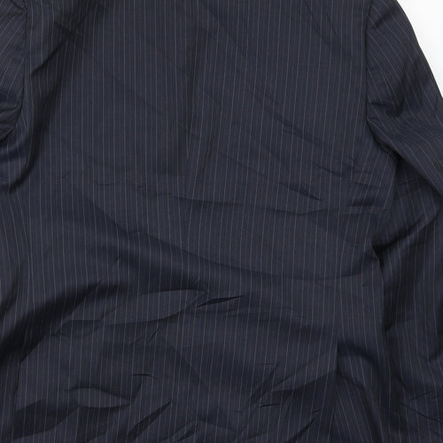 Daniel Hetcher Mens Blue Striped  Jacket Suit Jacket Size 40