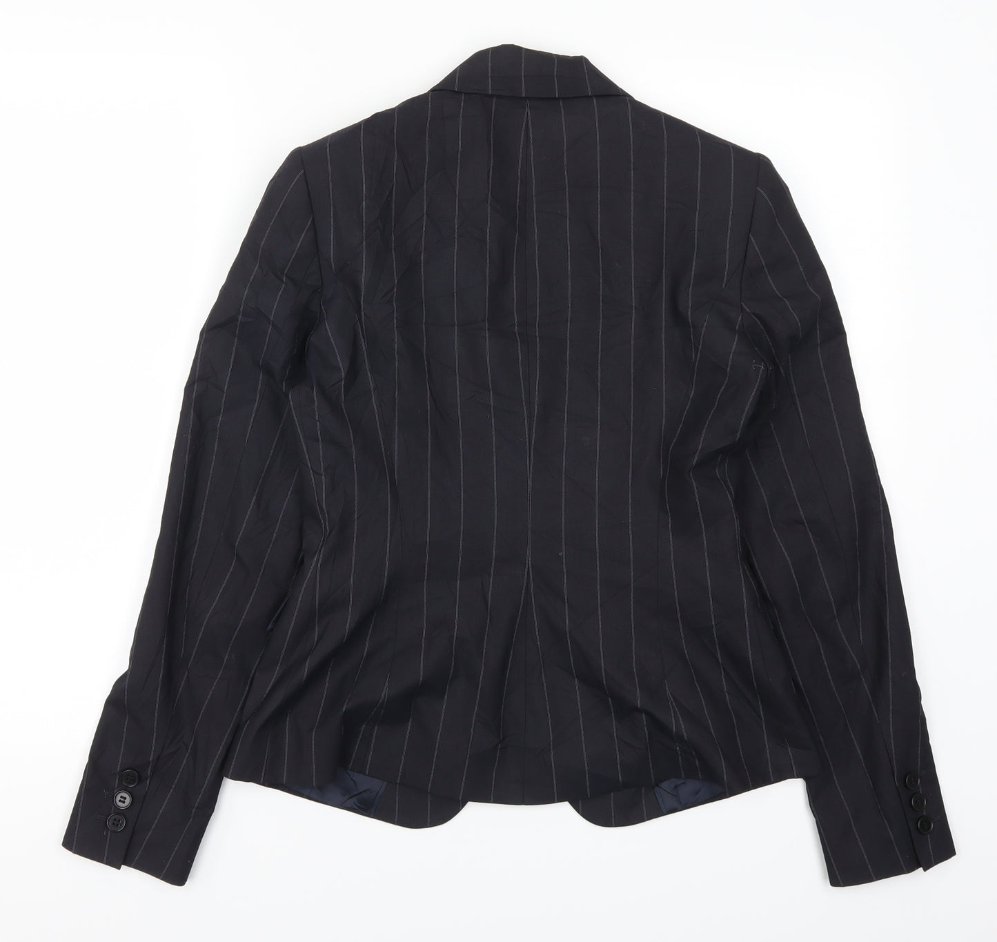Reiss Womens Blue Striped  Jacket Suit Jacket Size 8