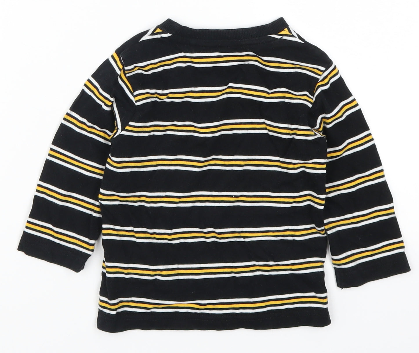 NEXT Boys Black Striped  Basic T-Shirt Size 12-18 Months  - Yellow