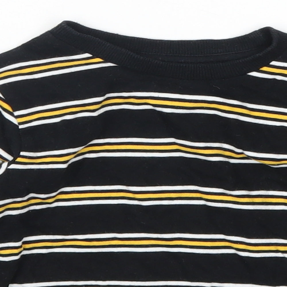 NEXT Boys Black Striped  Basic T-Shirt Size 12-18 Months  - Yellow